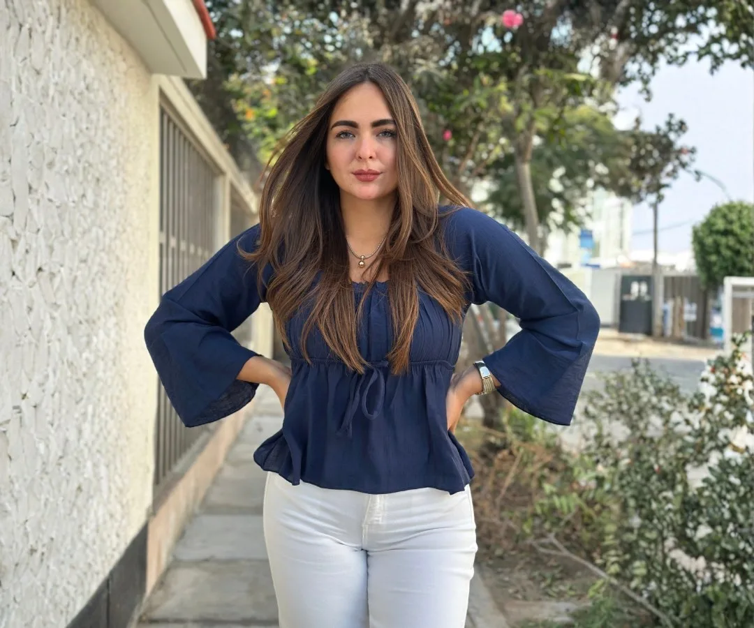 BLUSA PISCIS MANGA LARGA AZUL MARINO