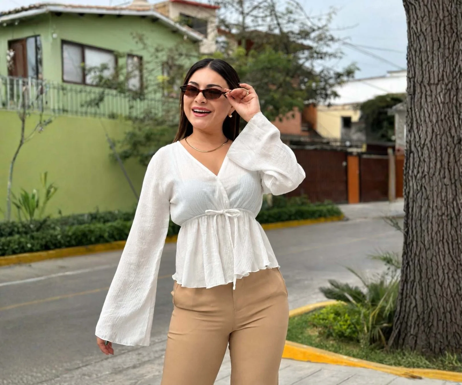 BLUSA VALENTINA MANGA LARGA PERLA