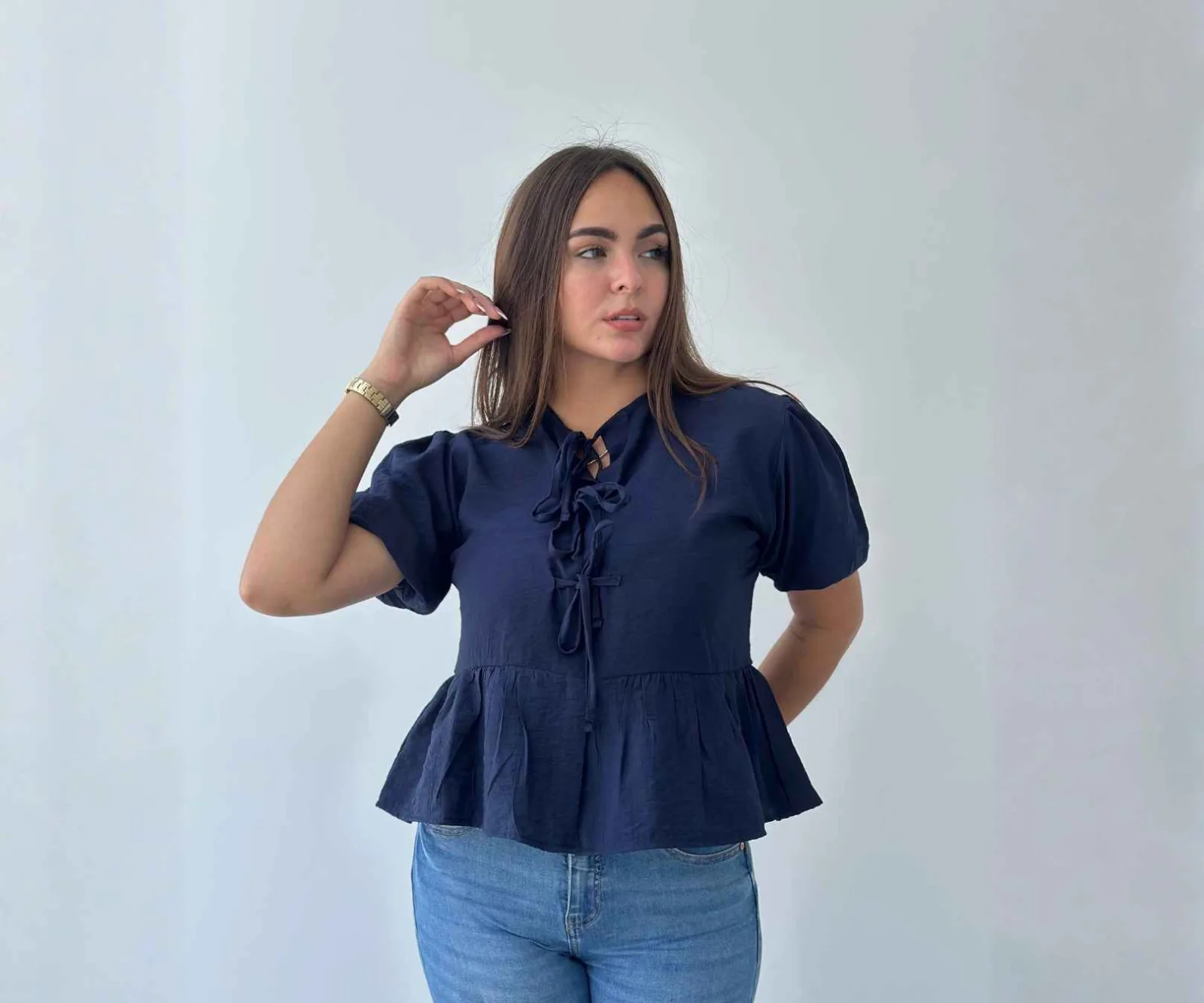 BLUSA JULIETA AZUL MARINO
