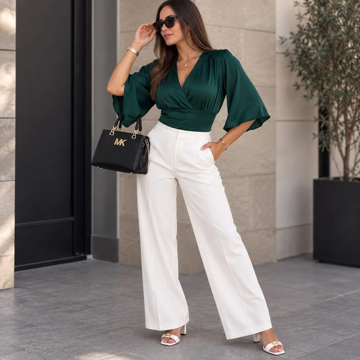 BLUSA GRETTA VERDE BOTELLA