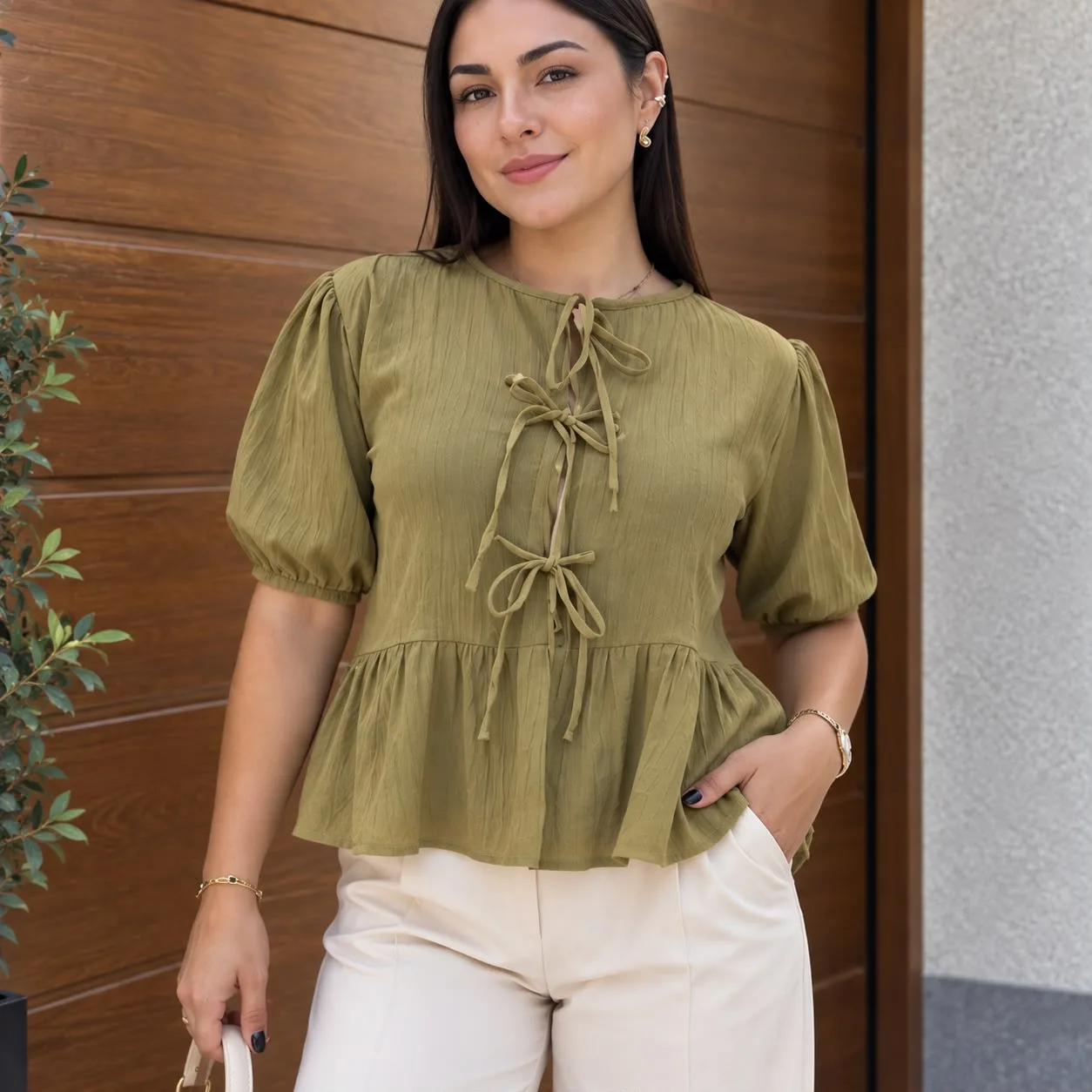 BLUSA JULIETA VERDE OLIVO
