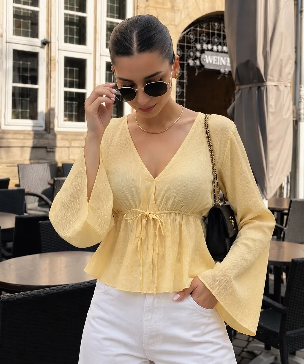 BLUSA VALENTINA MANGA LARGA AMARILLO BEBE