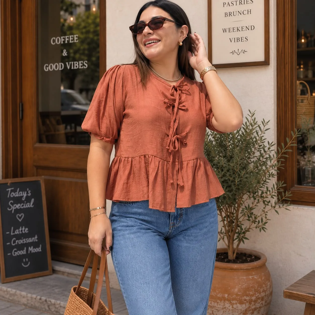 BLUSA JULIETA TERRACOTA